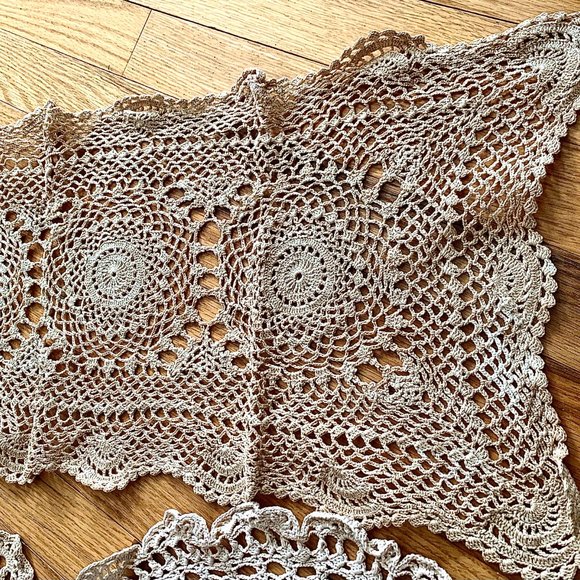 Crochet Cotton Sofa Table Cover Lace Doilies - Five (5) - Picture 3 of 7